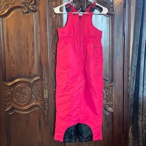Pink snow bibs size 7-8
